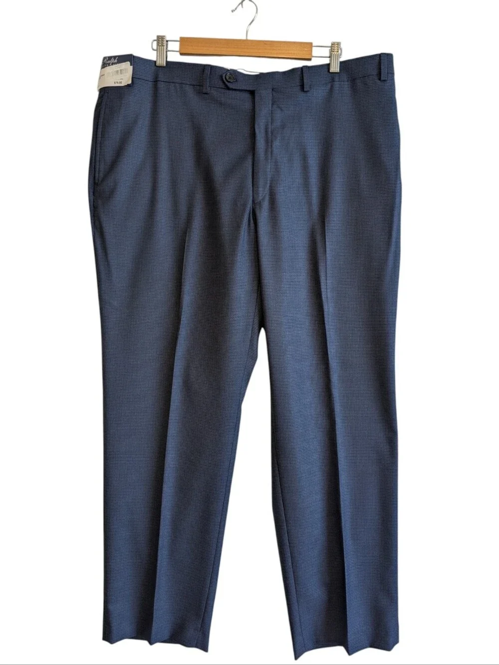 Ralph Lauren The Comfort Flex Pant Flat Front Dress Pants 42Wx30L Blue Black